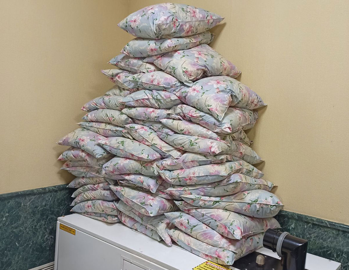 стирка подушек паром - результат